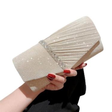 Imagem de Bolsa de corrente feminina feminina com glitter lantejoulas bolsas de banquete bolsas de ombro bolsas de noite (dourada)