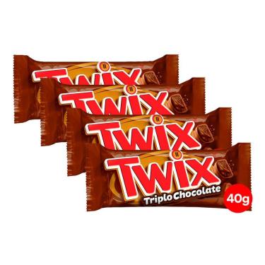 Imagem de Kit 4 Chocolate Twix Triplo Chocolate 40g