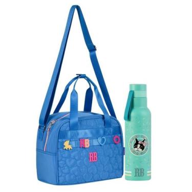 Imagem de Kit Lancheira Garrafa Térmica VD Juvenil Rebecca Bonbon - Clio, Azul