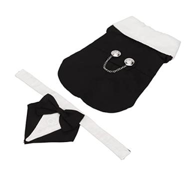 Imagem de Acouto Terno Elegante para Cachorro Com Gravata Borboleta – Fantasia Macia e Respirável para Casamentos e Festas – para Raças Pequenas e Médias (M)