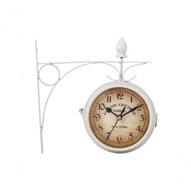 Imagem de Relógio Estação Dupla Face Retrô New York Decoração Branco