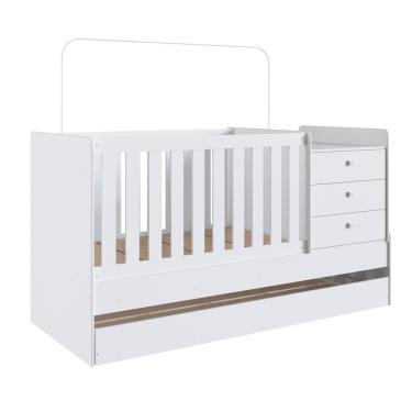 Imagem de Berço Mini Cama Com Auxiliar Certificado Pelo Inmetro Bb690 Branco - Completa Móveis