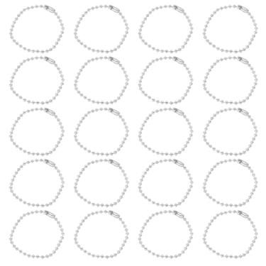 Imagem de Generic 30 peças, corrente de contas de 12 cm, corrente de bola de metal com conectores para chaveiro, enfeite pendurado, etiqueta, joias, colar, decoração de Natal, prata