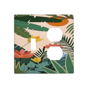 Imagem de Wallplates Boho Tropical Plant Floral Pattern 1 Toggle 1 Duplex Switch Plate Electrical GFCI Frontal Capas Decorativas de Interruptor de Luz para Decoração de Cabine de Quarto