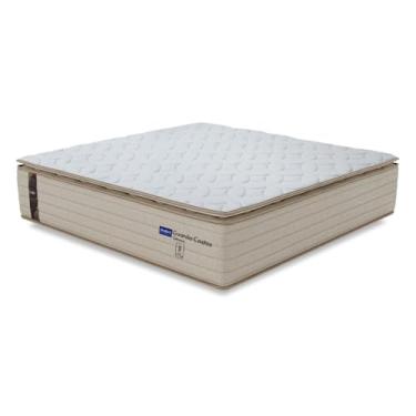 Imagem de Colchão Queen Probel Molas Ensacadas Pillow Top 158x198x30cm Guarda Costas Genova Branco/Bege