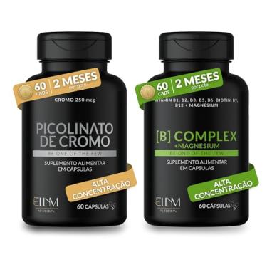 Imagem de Kit Picolinato de Cromo 60Caps + Complexo B com Magnésio 60Caps ELLYM NUTRITION Energia e Função Muscular Alta Absorção