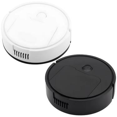 Imagem de Aspirador de pó robô com pó de esfregão 3 em 1, sucção forte inteligente, limpador automático preto para piso de madeira e carpete de pilha baixa