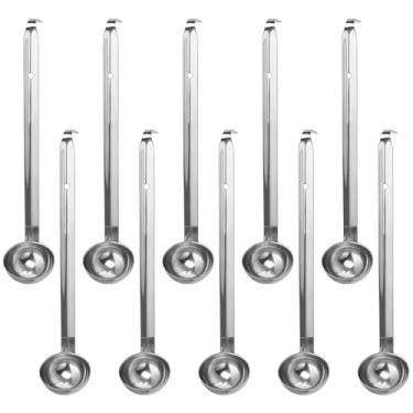 Imagem de Para uso em hotéis, catering, culinária, enganchado, fácil de pendurar, resistente à ferrugem e, 28 g, com cabo longo, conchas de sopa de aço inoxidável dez peças