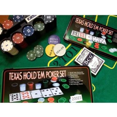 Imagem de Kit Jogo De Poker 200 Fichas Numeradas, Texas Hold'em