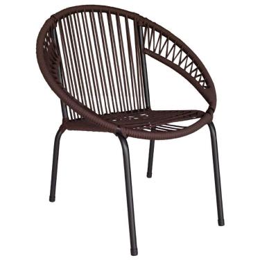 Imagem de Cadeira Eclipse Em Aço Carbono E Corda Náutica Marrom