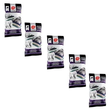 Imagem de Kit 5 Sacos À Vácuo 50X60 Roupa Viagem Compacto Com Bomba