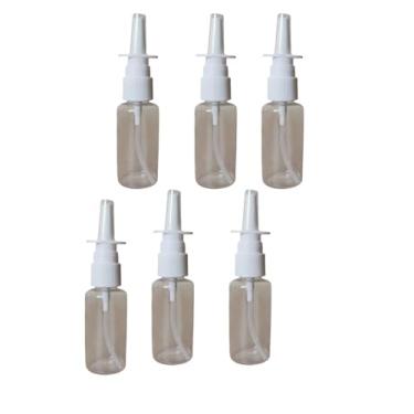 Imagem de Tangseajiao 6 frascos vazios pequenos de spray nasal de 10 ml, spray de bomba recarregável de plástico transparente para aplicações de lavagem com água salina