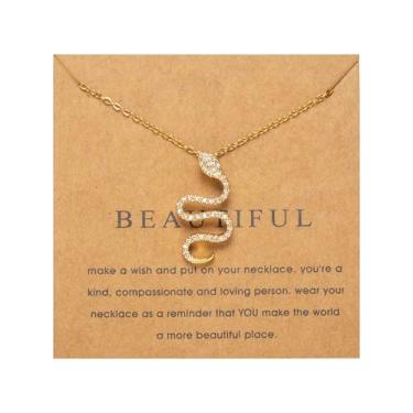 Imagem de ZKJTEARY Colar de olho turco para mulheres, moderno, delicado, banhado a ouro 18 k, pingente minimalista, joia delicada para mulheres, cartão de presente, Medium, Aço inoxidável, Sem Pedra Preciosa