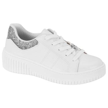 Imagem de Tênis Leve Flatform Feminino Beira Rio Branco Brilho 4316104 (BR, Adulto, Numérico, 35)