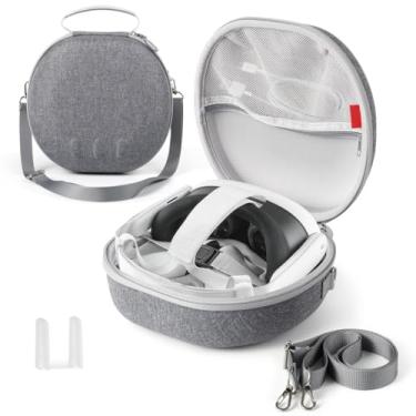 Imagem de Capa protetora para fone de ouvido Meta Quest 3 Vr, estojo de viagem com alça de ombro e bolsos de armazenamento