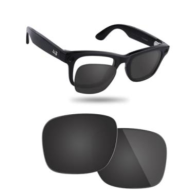 Imagem de Fiskr Lente de substituição compatível com óculos Ray-Ban Meta Wayfarer RW4012 (Gen 2) 50 mm AI, resistente a impactos e ajuste perfeito, Preto clássico, One Size