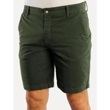 Imagem de Bermuda Sergio K Masculina Chino Sarja Elastano Verde Musgo-Masculino