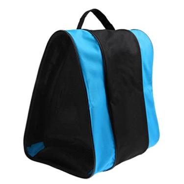 Imagem de Mochila de skate em linha, grande armazenamento para patins e equipamentos, alças ajustáveis, para entusiastas de patinação no gelo e patins - azul