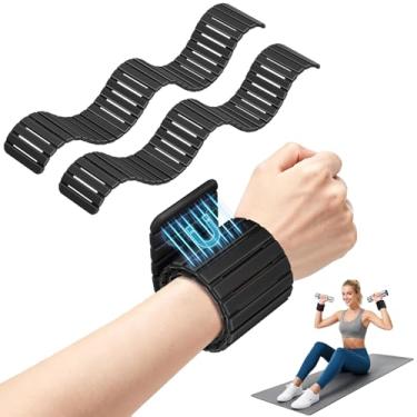 Imagem de Inlisy 2 pesos magnéticos ajustáveis no tornozelo e no pulso para mulheres e homens – 500 g cada, perfeitos para caminhadas, ioga, natação e pilates (preto)