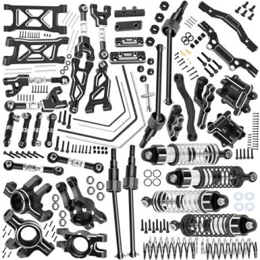 Imagem de hopsupRC Upgrade Parts for 1/16 Mojave GROM 223S DSC 4X4 RTR,RC Shock& Arms&Drive Shaft CVD&Steering Knuckle Kit&Shock Tower&Adjustable Links&Steering Block&RC Gearbox&Sway Bar Kit,Black