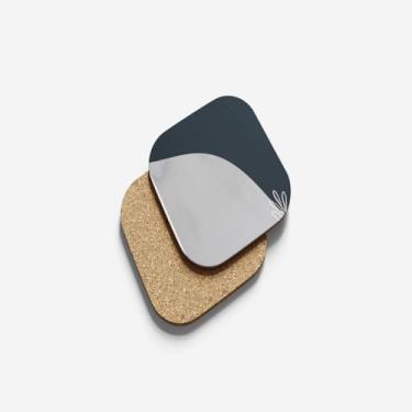 Imagem de Porta Copos Com Ilustração Personalizada Abstract Blue Tone 10.5x10.5cm