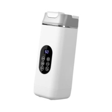 Imagem de Fenteer Liquidificador portátil pessoal com de gelo, para shakes e smoothies, liquidificador de viagem, sem fio para escritório, casa, Branco