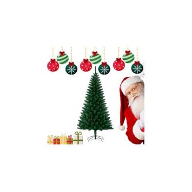 Imagem de Árvore de Natal Tradicional, Verde, PVC e Ferro, 1,50 Metros de Altura, 380 Galhos, Base de Ferro, Decoração Natalina