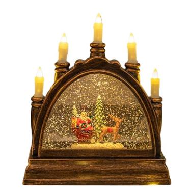 Imagem de Lanterna musical do globo de neve, cena das luzes de Natal Globos de neve - Decoração musical dos globos de neve da cena | Lanterna LED com brilho ótima decoração para sala de estar, prateleira, mesa