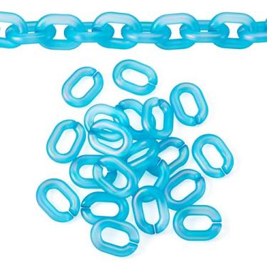 Imagem de 20 peças de conectores de acrílico de ligação rápida, cor AB, ovais, transparentes, ganchos de 19 x 14 mm para bolsa faça você mesmo, corrente de óculos, cordão de bolso jeans, azul celeste profundo