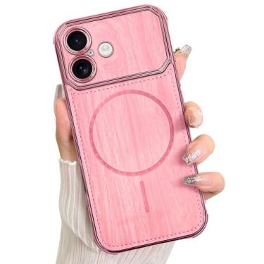 Imagem de LSL Capa para iPhone 17 [compatível com MagSafe] Design de impressão de padrão de madeira com revestimento de TPU macio, lente de câmera completa, antiqueda, antiarranhões, à prova de choque, capa