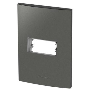 Imagem de Placa 1 Módulo + Suporte 4X2 - Inova Grafite - 85476 - Alumbra