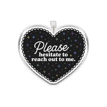 Imagem de MEIYSTICK Please Hesitate to Reach Out to Me Amuleto de plugue de poeira, berloques de plugue de pó de acrílico tipo C ou relâmpago, pingentes de acessórios Kindle, presentes de coração preto para