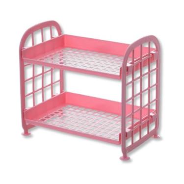 Imagem de Prateleira 2 Andares Multiuso Compacta e Moderna – Organização para Banheiro, Escritório, Skincare ou Cozinha | Resistente, Versátil e Fácil de Montar