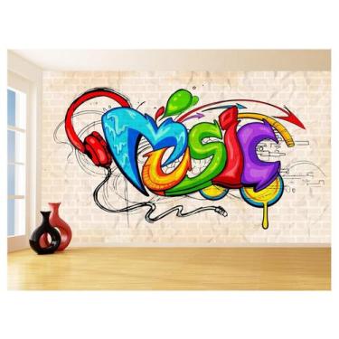 Imagem de Papel De Parede 3D Sala Quarto Musica Arte Cores 3,5M Mus26 - Você Dec