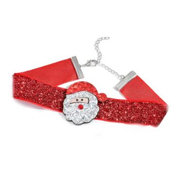 Imagem de Colar gargantilha de Natal para mulheres gótico vermelho colares de veludo Papai Noel laço chapéu veado pingente gargantilha colar festa de Natal joias presente para meninas mulheres, Aolly, outro