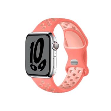 Imagem de Pulseira de silicone macio compatível com Apple Watch séries 11 10 9 Ultra, SE 8, 7, 6, 5, 4 e 3 de 42 mm, 44 mm e 45 mm, Magic Ember
