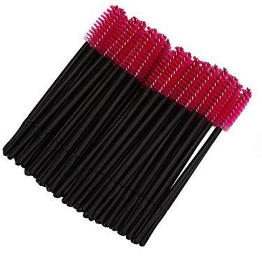 Imagem de ZJchao Pincel Descartável para Cílios, Conjunto de Varinhas de Rímel, 100 Peças, Fácil Aplicação de Maquiagem para Salão Profissional, Uso Doméstico, Material de Algodão Plástico (Rosa Vermelha)