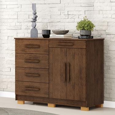 Imagem de Cômoda Quarto 122cm Com 2 Portas Sapateira Vitória Imbuia V01 - D'rossi