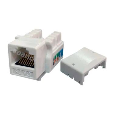Imagem de Conector Fêmea RJ45 CAT6 Branco Seclan WT-2002