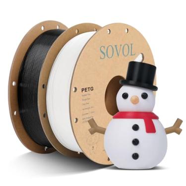 Imagem de Sovol Filamento Pla para Impressora 3D 2Kg (4,4 Lbs) Materiais de Impressão Em Carretel, Estanqueidade Da Fiação, Precisão Dimensional +/- 0,03 Mm, 1,75 Mm, Preto 2 Rolos