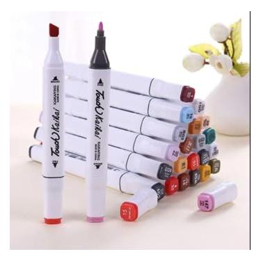 Imagem de Kit De Canetas Marcador Permanente Ponta Dupla – 48 Cores