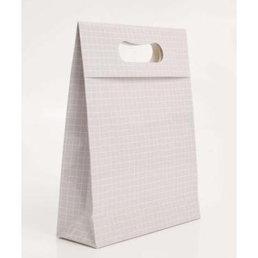 Imagem de Embalagem Presente Sacola Estampa Geométrica Marisa-68091, Cinza, UN