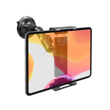 Imagem de Suporte para tablet com base de sucção, suporte giratório de 360° para iPad Samsung de 6 a 11 polegadas, suporte universal de alumínio para veículos, barcos, painel de parede e mesa