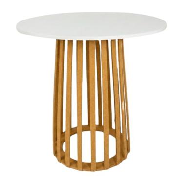 Imagem de Mesa Buffet Ripada 80x80cm Para Festas Eventos Casamento Aniversário Bolo Doces Rústico Decoração Balcão Mdf Jt Home (TAMPO BRANCO)