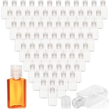Imagem de Conagel 150 frascos de plástico recarregáveis de 28,3 g com tampa flip, garrafas transparentes tamanho viagem, mini desinfetante para as mãos, recipientes reutilizáveis para shampoo, loção e sabonete