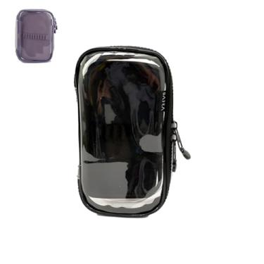 Imagem de Estojo Transparente Box para até 50 Canetas – Organizador Escolar com Divisória e Elástico (Preta)