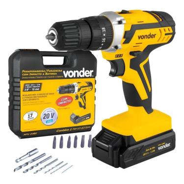 Imagem de Furadeira Parafusadeira Impacto Bateria - Pfv238I Vonder