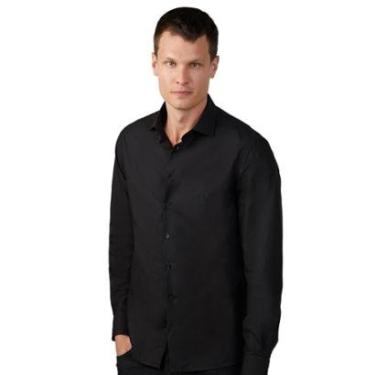 Imagem de Camisa Dudalina Masculina Milano Tricoline Lisa Stretch Preta-Masculino