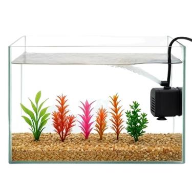 Imagem de Aquário de 12 litros 35x17x22 conjunto completo com tanque plantado + bomba + cascalho natural de rio Aquário robusto e durável