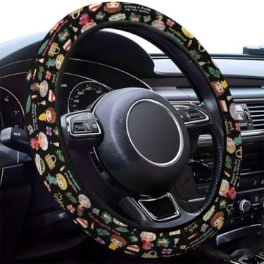 Imagem de GENANY Capa de volante Classic Sisters, aderência de roda de neoprene antiderrapante, protetor de roda de motorista respirável, acessórios de carro que absorvem o suor, presentes, decoração